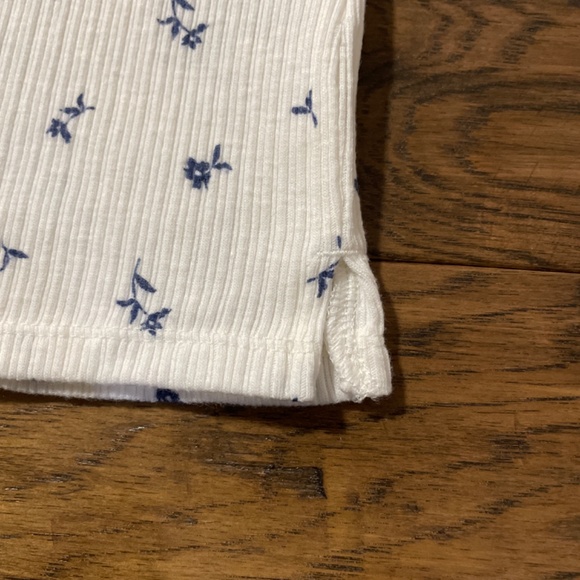 Old Navy kids tank top ribbed blue floral print size XL 14-16 - Picture 5 of 9